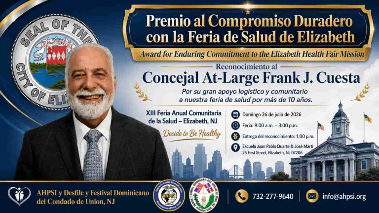Frank J. Cuesta,  Award for Enduring Commitment to the Elizabeth Health Fair