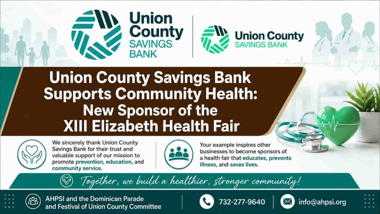 Union Savings bank Confirma su participacion ,Health Fair, Elizabath, NJ